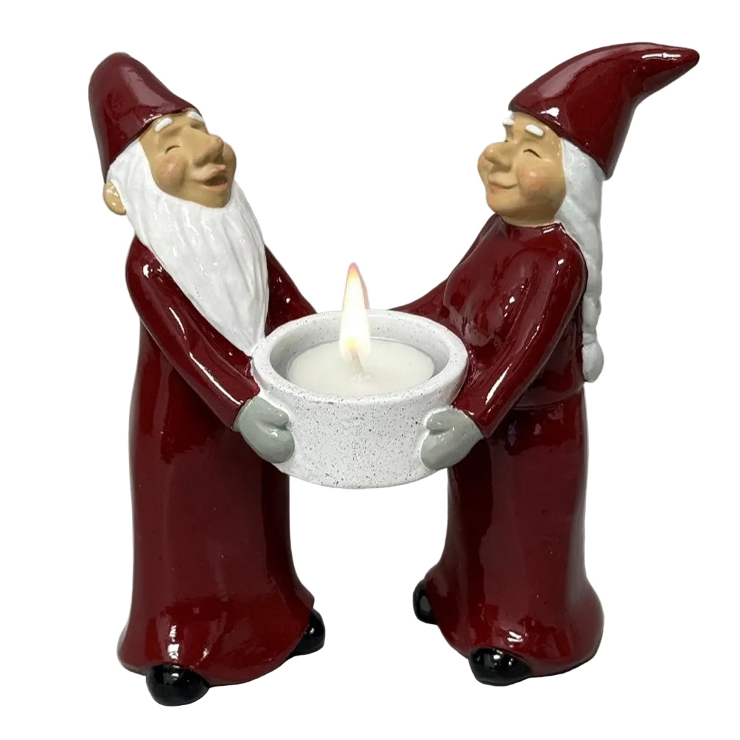 Harvesttime – 1078 - Tomtepar med Fyrfadslys Julefigur