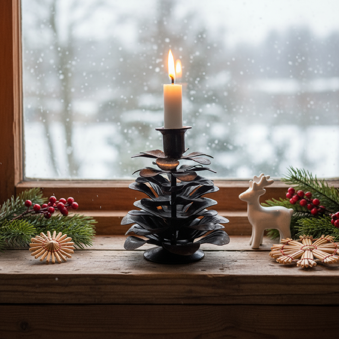 Moonmind – Kogle Lysestage - 7 × 7 × 8 cm