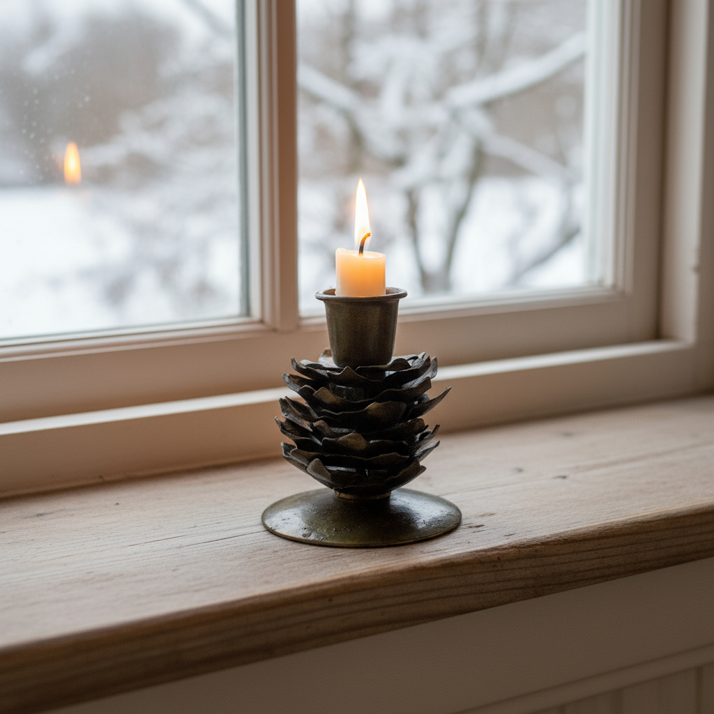 Moonmind – Foldet Kogle Lysestage Lille - 6 × 6 × 7 cm