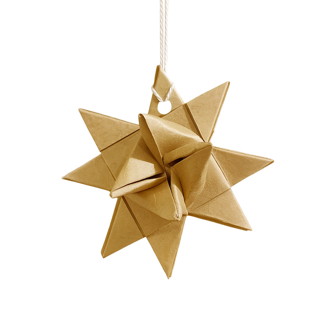 Moonmind – Håndfoldede Stjerner i Naturfarvet Papir 6 stk.