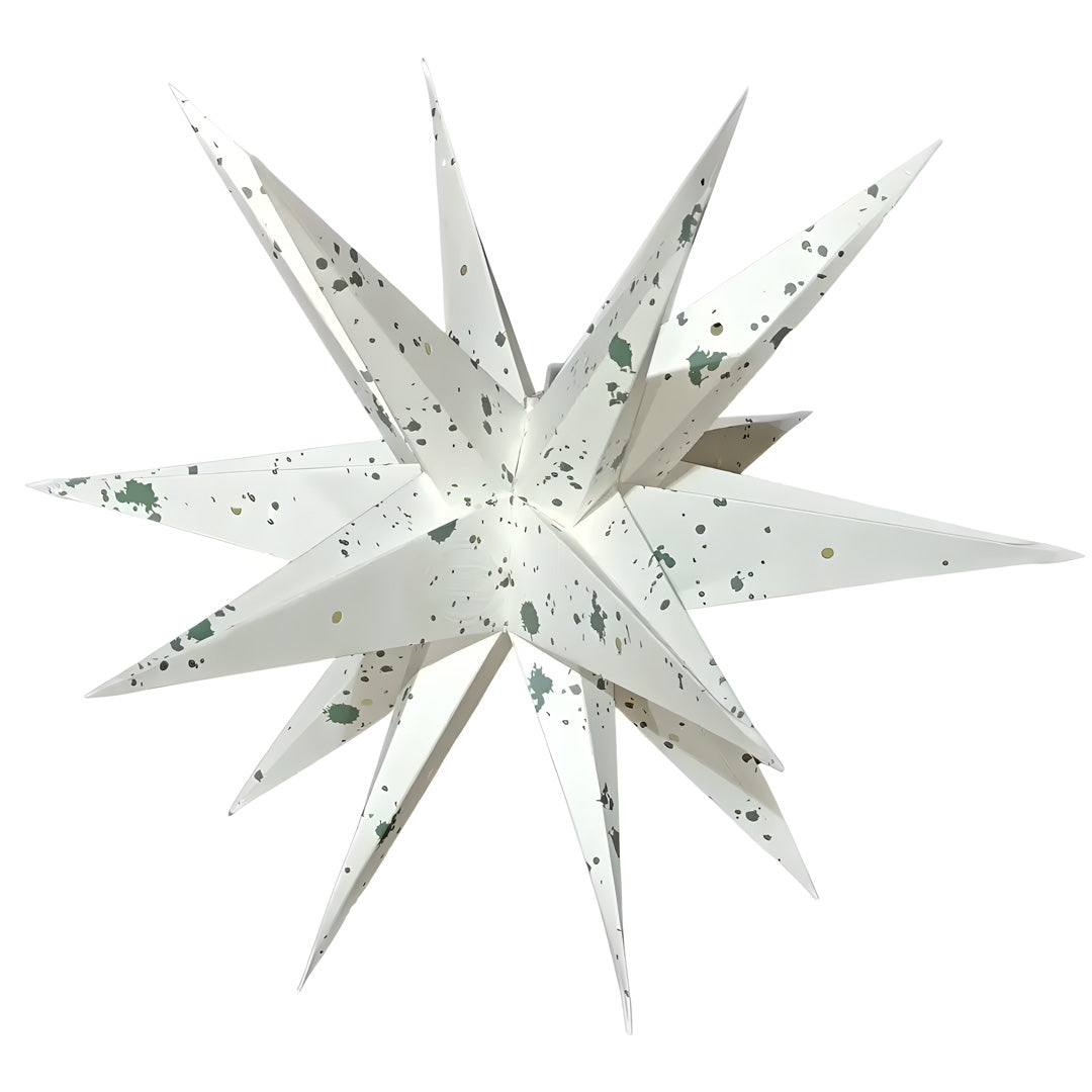 Moonmind – Aditi Multi Stjernelampe i Hvid med Grønne Detaljer - Ø60 cm