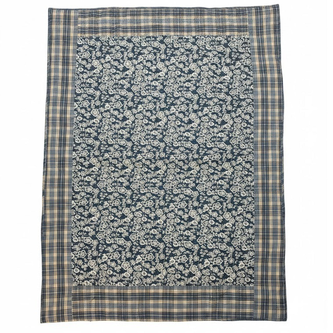 Moonmind – Patchwork Sengetæppe Håndquiltet Mørkeblå 240x240 cm
