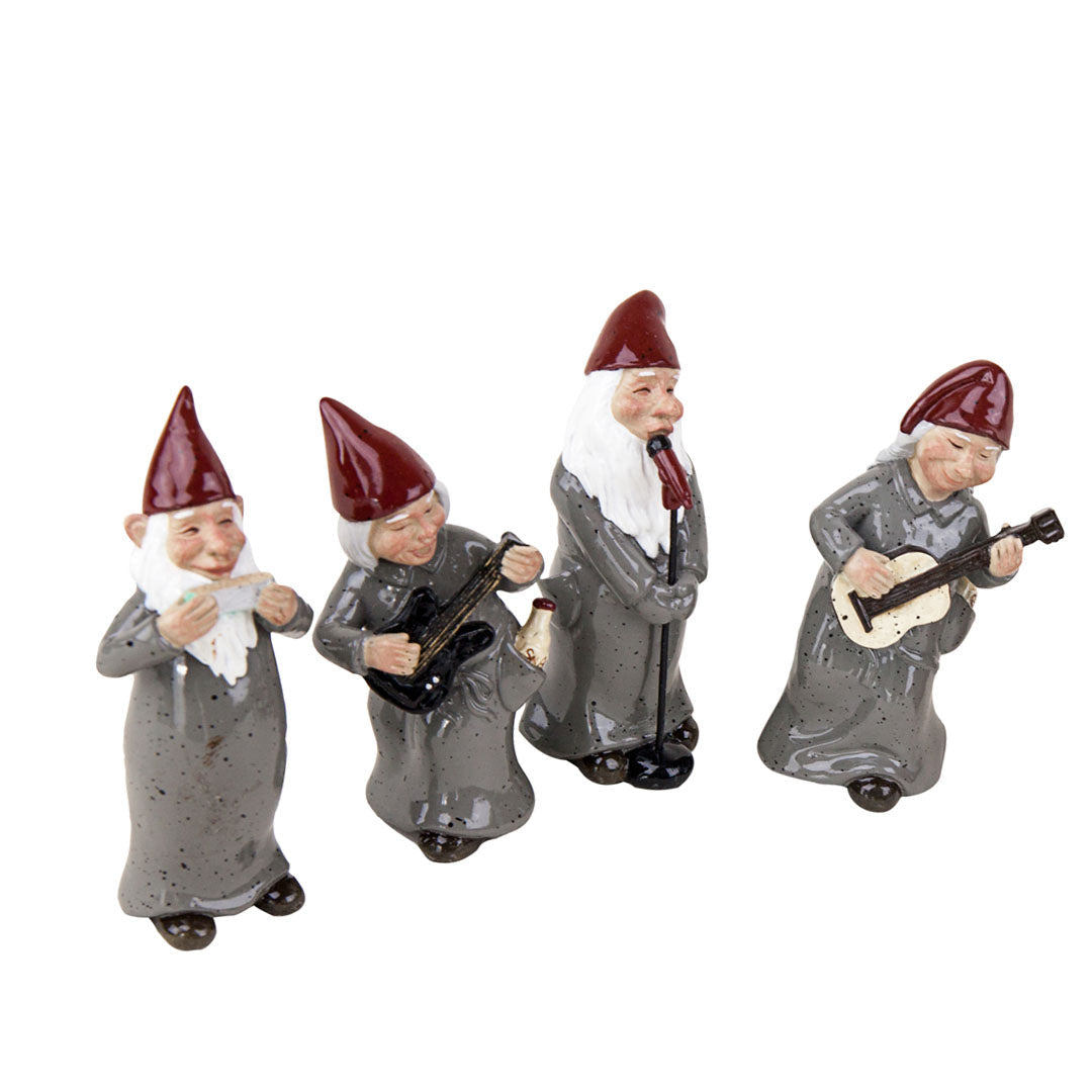 Harvesttime - 1046 - Rockband med nisser - 4 Figurer - Grå
