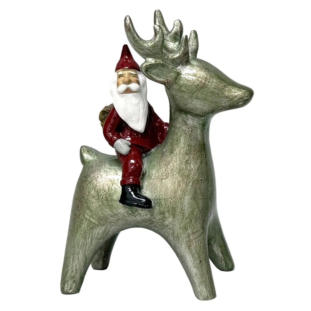 Harvesttime – 1291 - Tomte på Rensdyr Julefigur