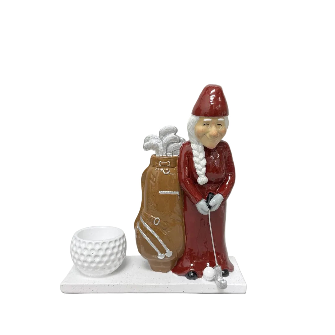 Harvesttime - 3211 - Nissedame med golftaske, rød – til fyrfadslys