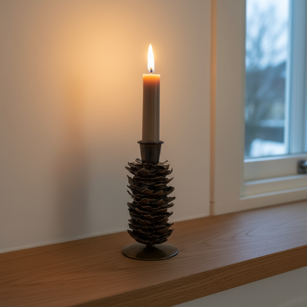 Moonmind – Foldet Kogle Stor Lysestage - 6 × 6 × 11 cm