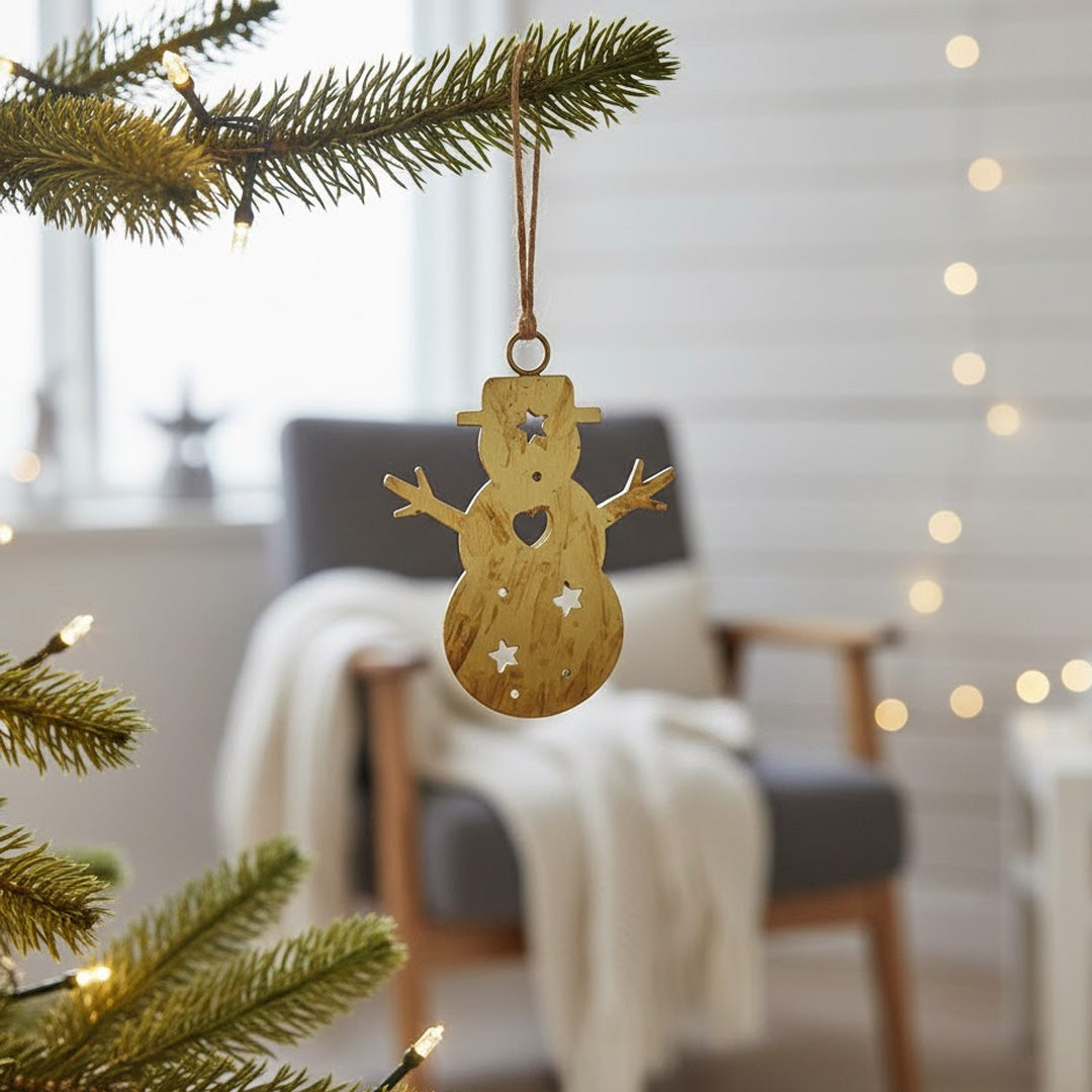 Moonmind – Ornament Messing Snemand - 11 × 8 cm