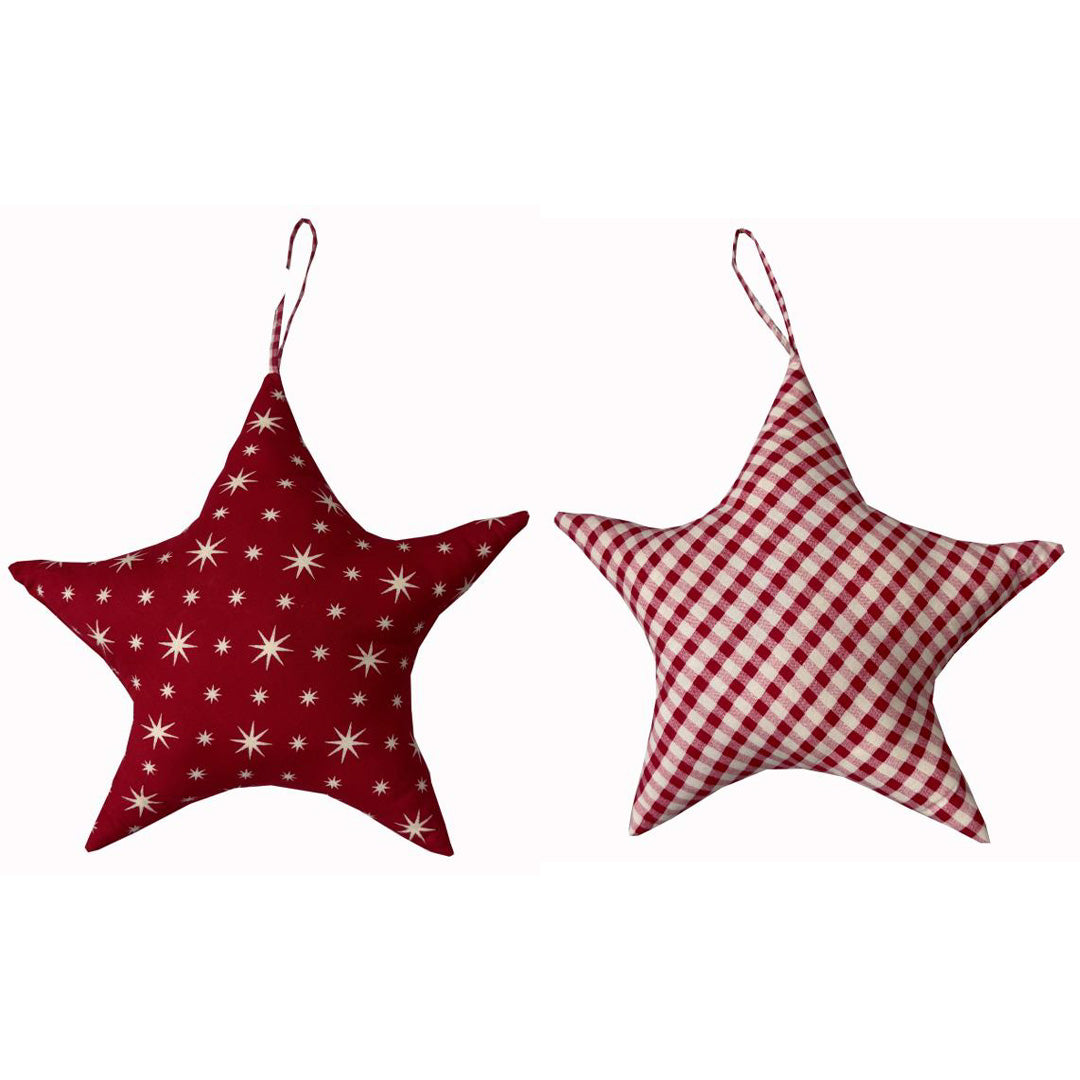 Moonmind – Håndlavet Julestjerner i stof 2 stk. XL