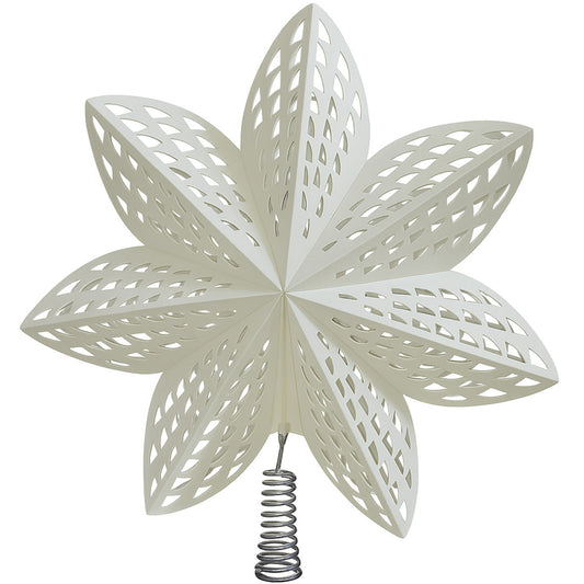 Moonmind – Hvid Juletræsstjerne med Udskåret Design - 30 cm