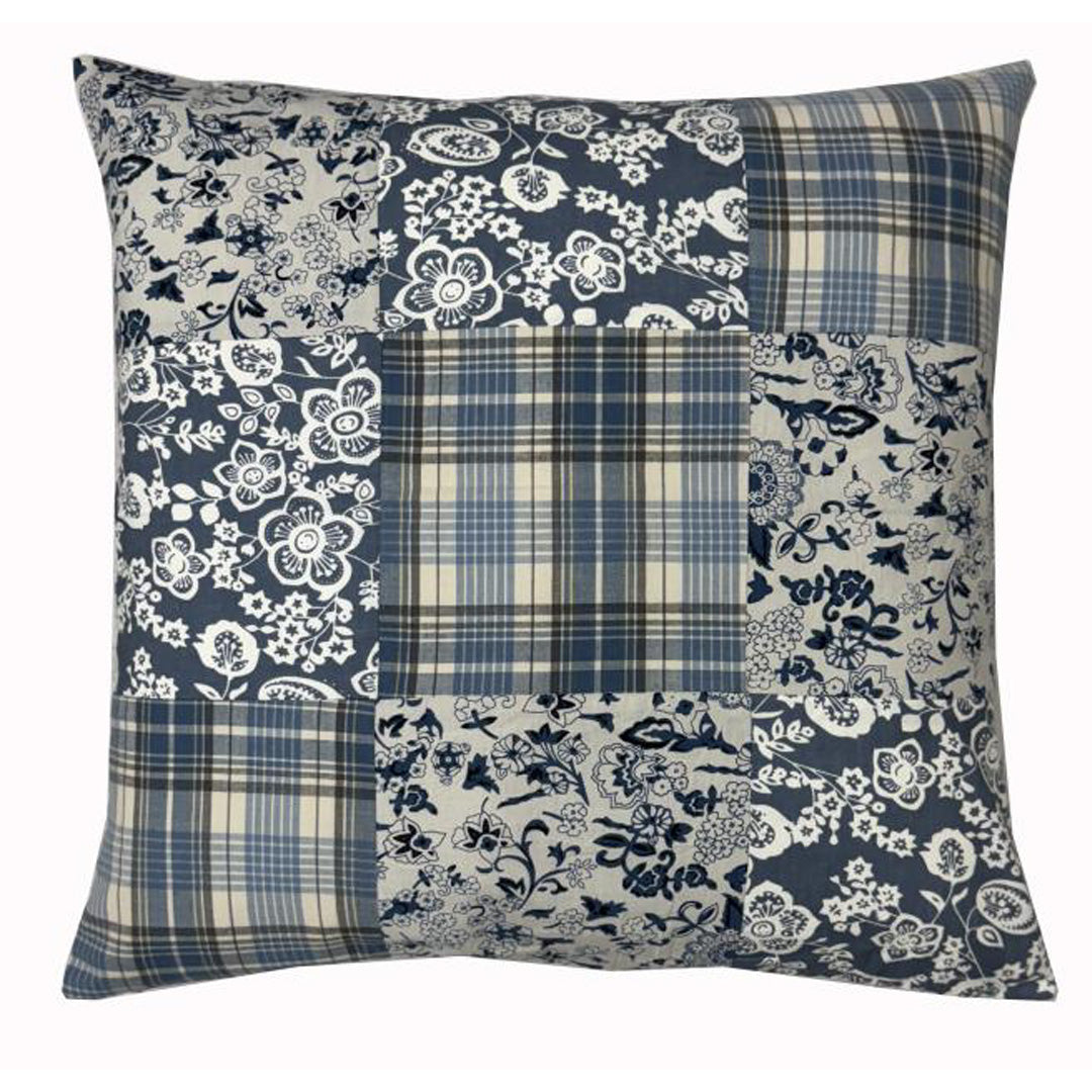 Moonmind – Patchwork Pudebetræk Håndquiltet Mørkeblå 50x50 cm