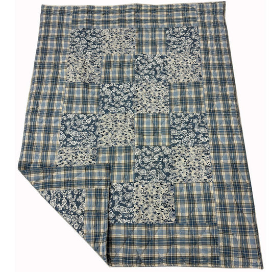 Moonmind – Patchwork Håndquiltet Vattæppe Mørkeblå 130x180 cm