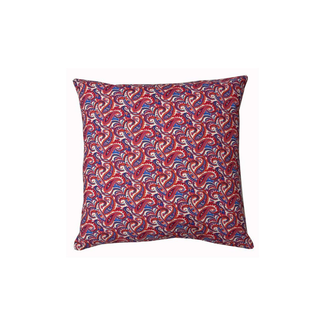 Moonmind – Pudebetræk 50x50 cm – Rød og Blå Paisley Mønster