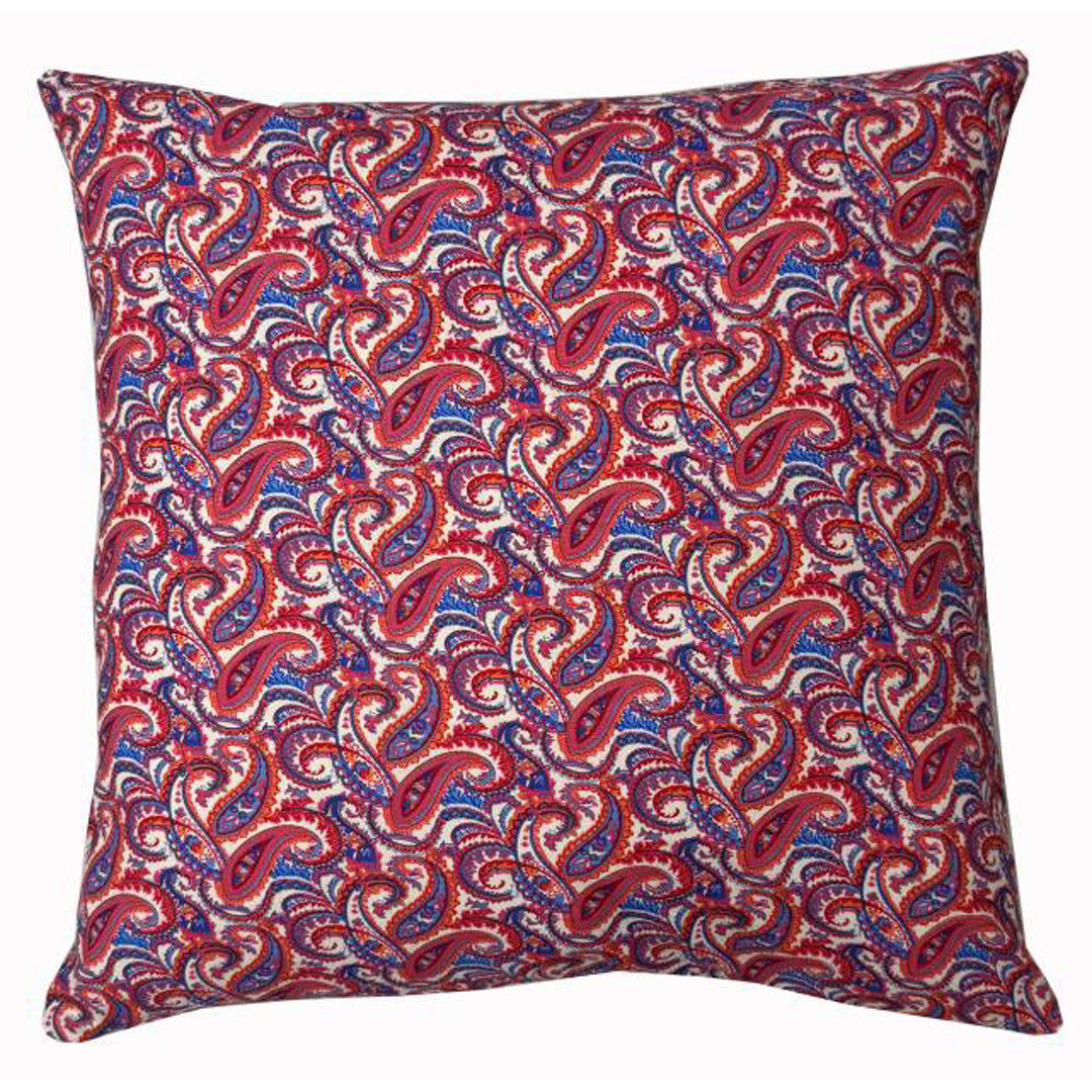 Moonmind – Pudebetræk 50x50 cm – Rød og Blå Paisley Mønster