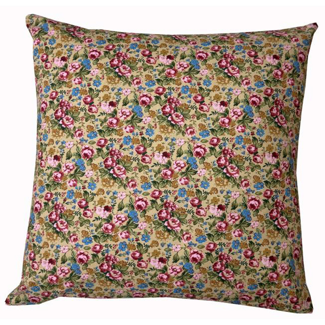 Moonmind – Pudebetræk 50x50 cm – Blomsterprint i Rosa, Blå og Grønne Nuancer