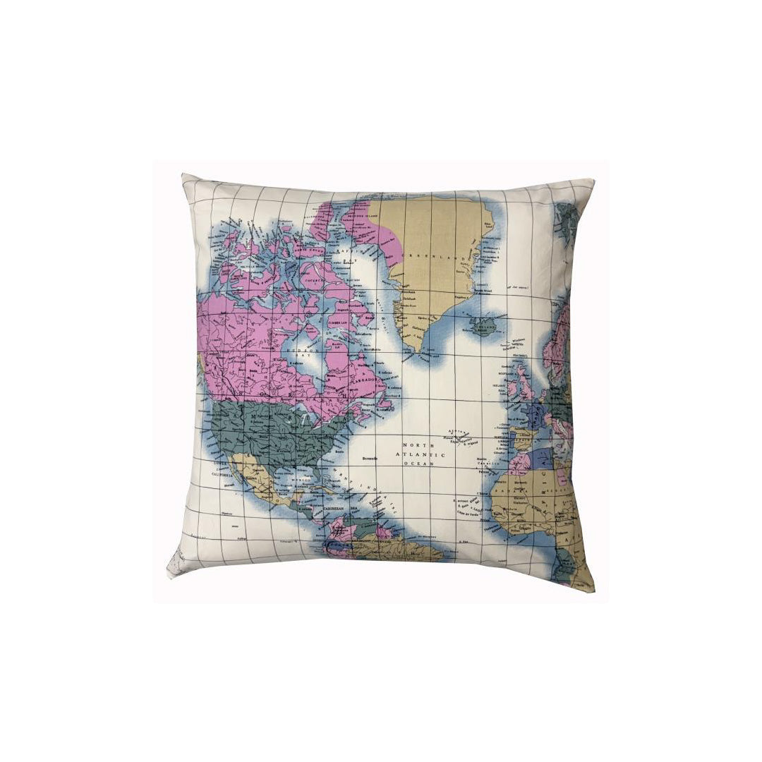 Moonmind – Pudebetræk 50x50 cm – Verdenskort Print