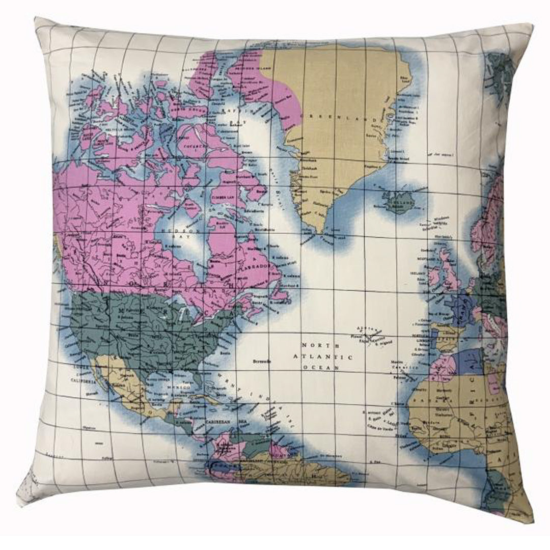 Moonmind – Pudebetræk 50x50 cm – Verdenskort Print