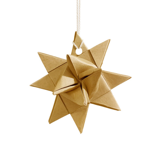 Moonmind – Håndfoldede Stjerner i Naturfarvet Papir 6 stk.