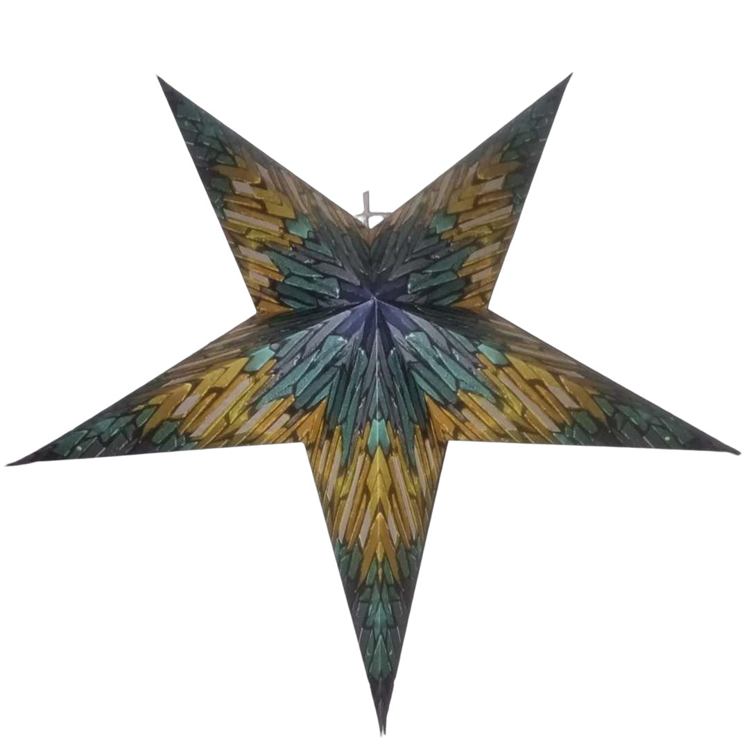 Moonmind – Aruna Stjernelampe i Grøn og Guld - Ø60 cm