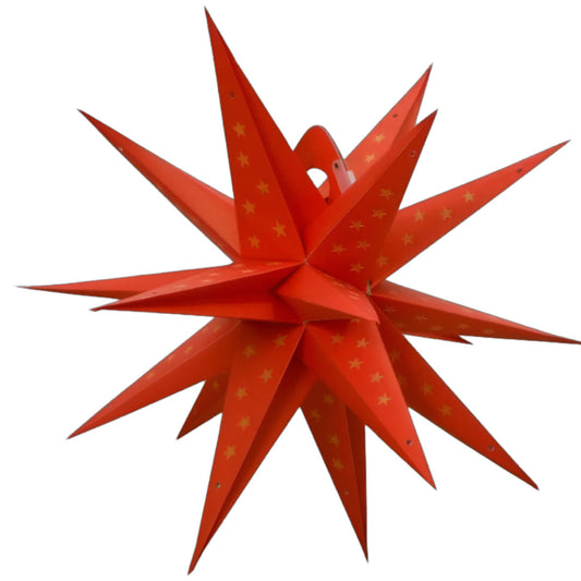 Moonmind – Jyoti Multi Stjernelampe i Rød med Guldstjerner - Ø60 cm