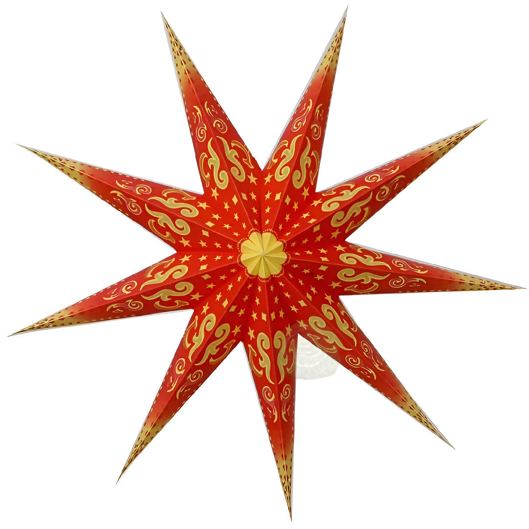 Moonmind – Surya Gold Stjernelampe i Rød og Guld - Ø60 cm