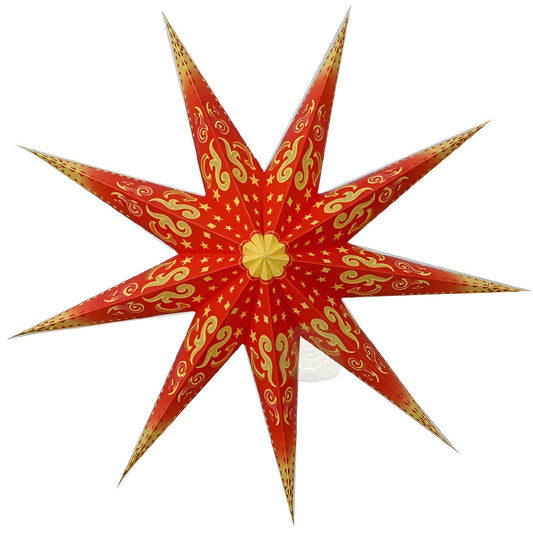 Moonmind – Surya Gold Stjernelampe i Rød og Guld - Ø60 cm