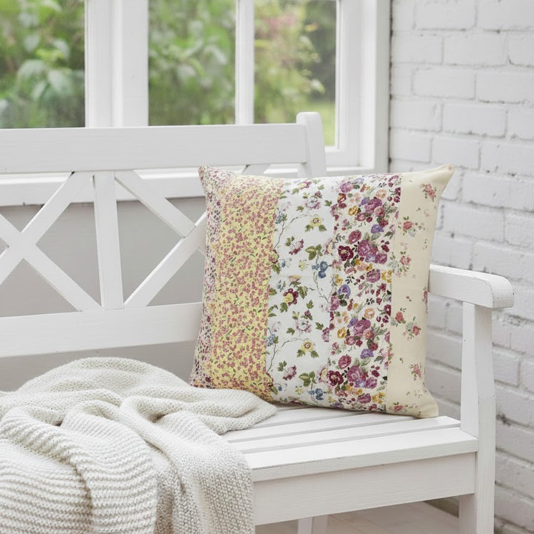 Moonmind – Patchwork Pudebetræk Blomsternuancer 50x50 cm