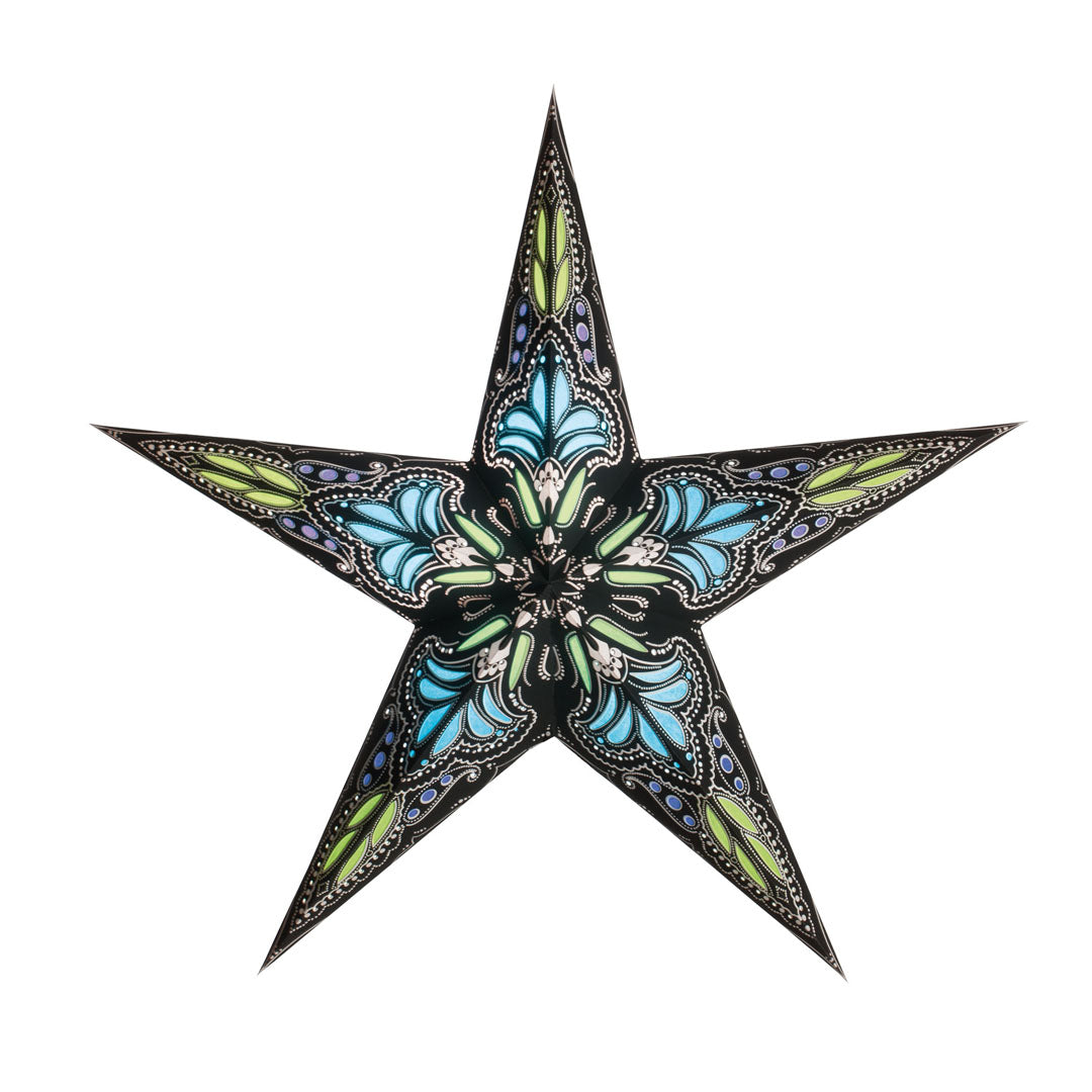 Starlightz Stjerne Lampe Jaipur Black Turquoise Small